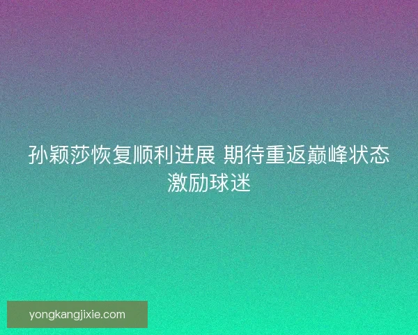 孙颖莎恢复顺利进展 期待重返巅峰状态激励球迷 孙颖莎恢复顺利进展 期待重返巅峰状态激励球迷
